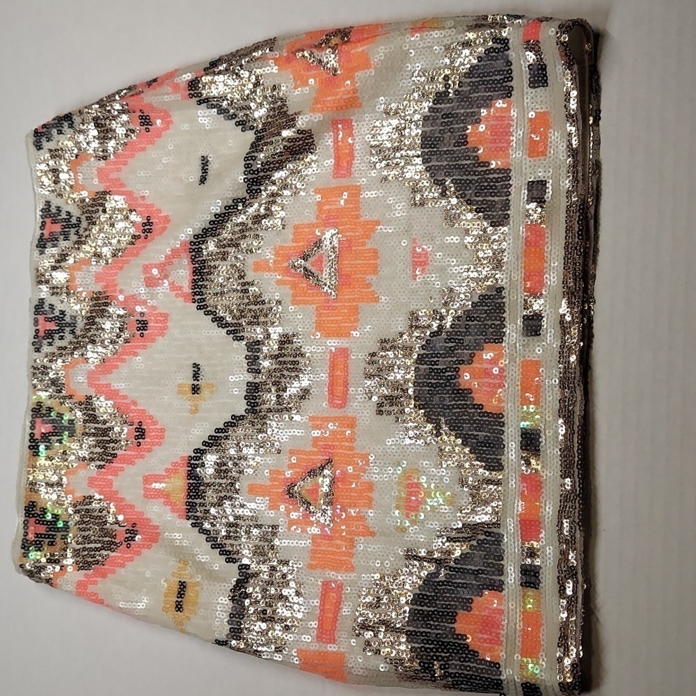 Lindex Multicolor Elastic Waistline Sequins Skirt Size XS